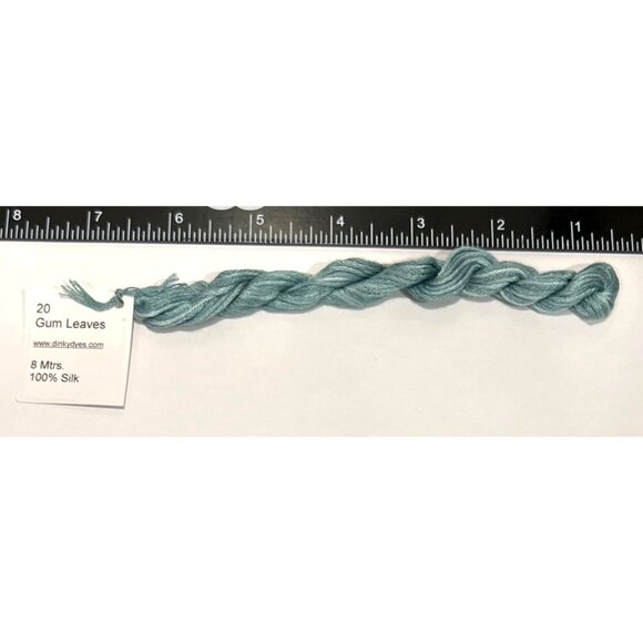 Dinky Dyes #20 Gum Leaves 100% Silk Embroidery Thread 8 Mtrs Cross Stitch - Picture 2 of 2